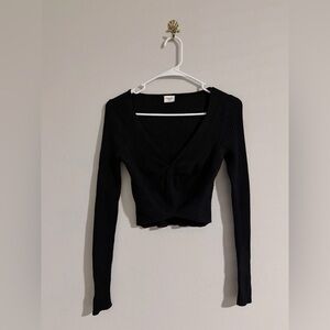 Abercrombie & Fitch Black Ribbed Crop Top